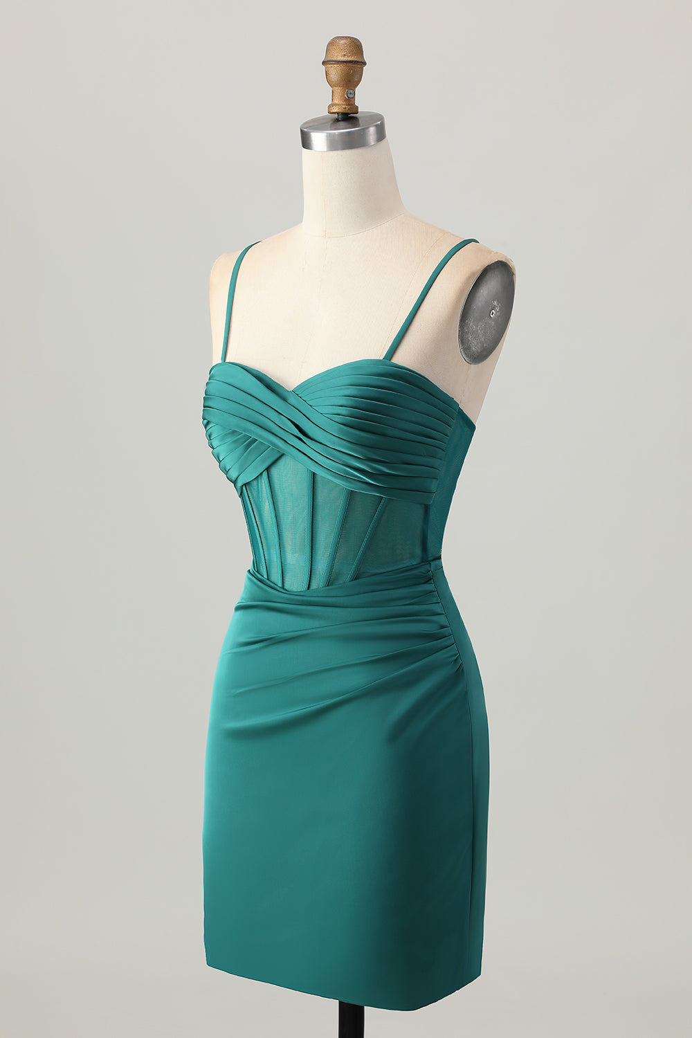 Dark Green Corset Satin Tight Short Homecoming Dress