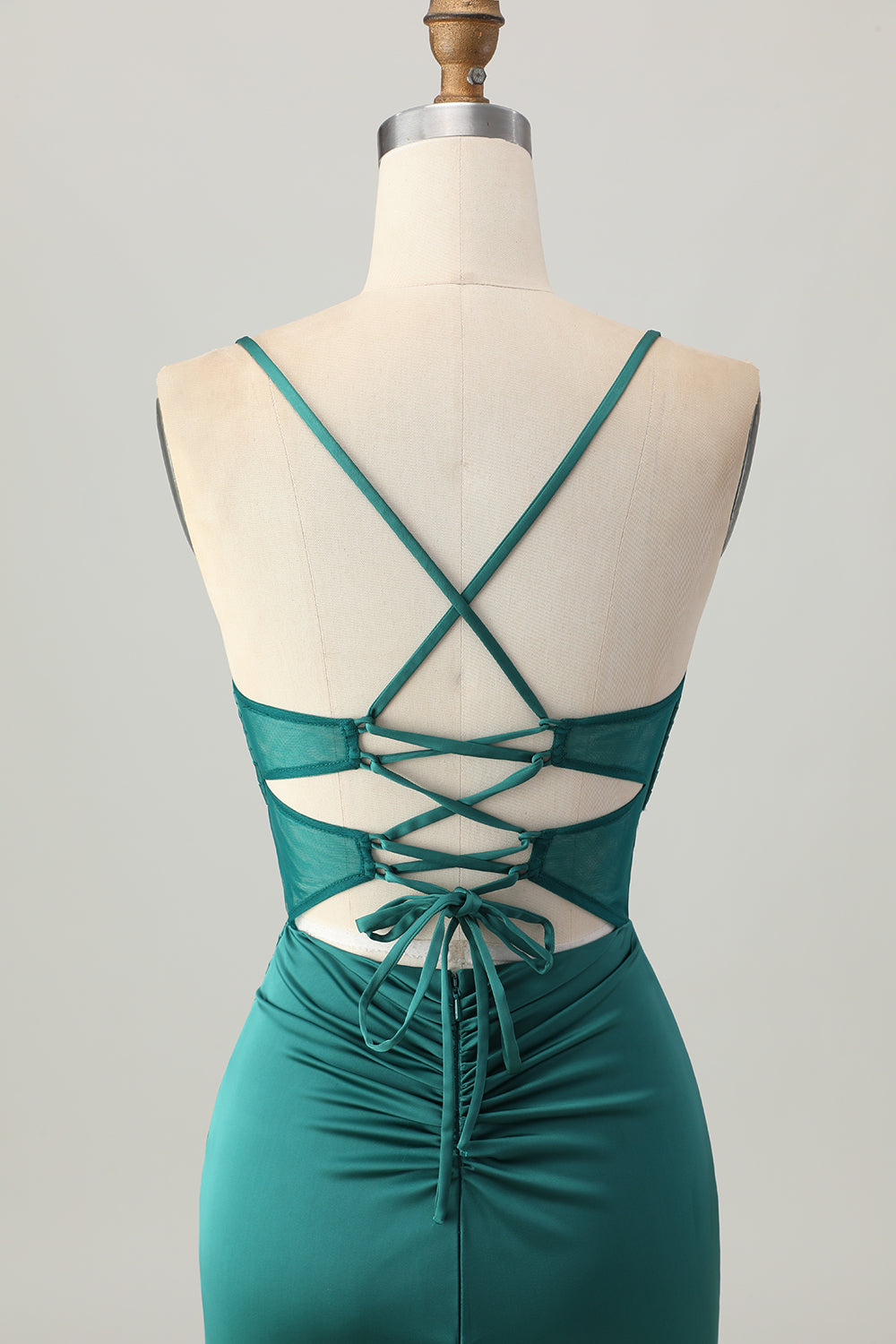 Dark Green Corset Satin Tight Short Homecoming Dress