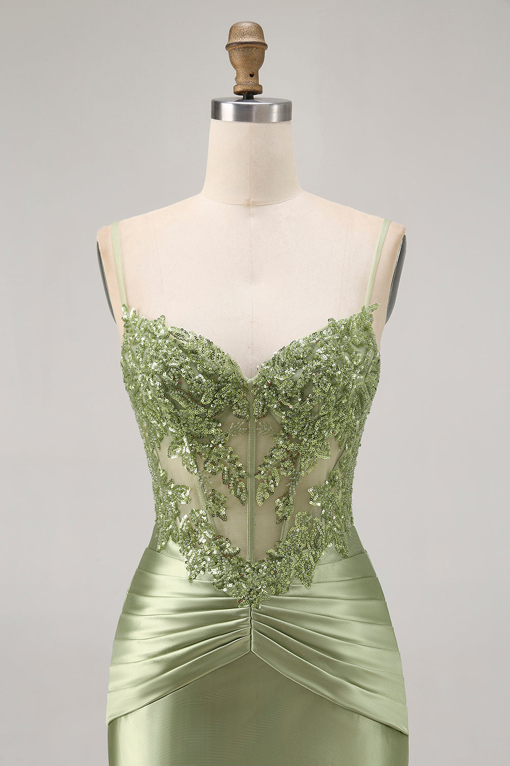 Sparkly Green Corset Satin Tight Short Homecoming Dress with Beading
