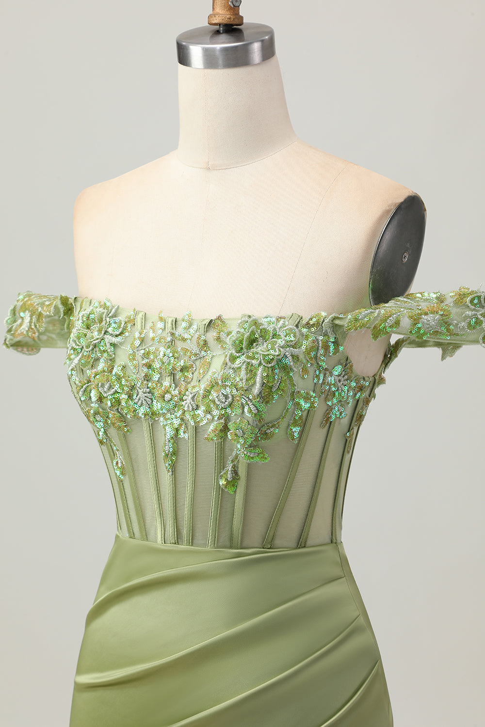 Sparkly Green Tight Corset Short Homecoming Dress with Sequins