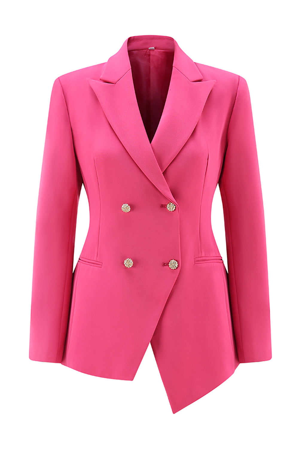 Fuchsia 2 Piece Double Breasted Women Prom Suits