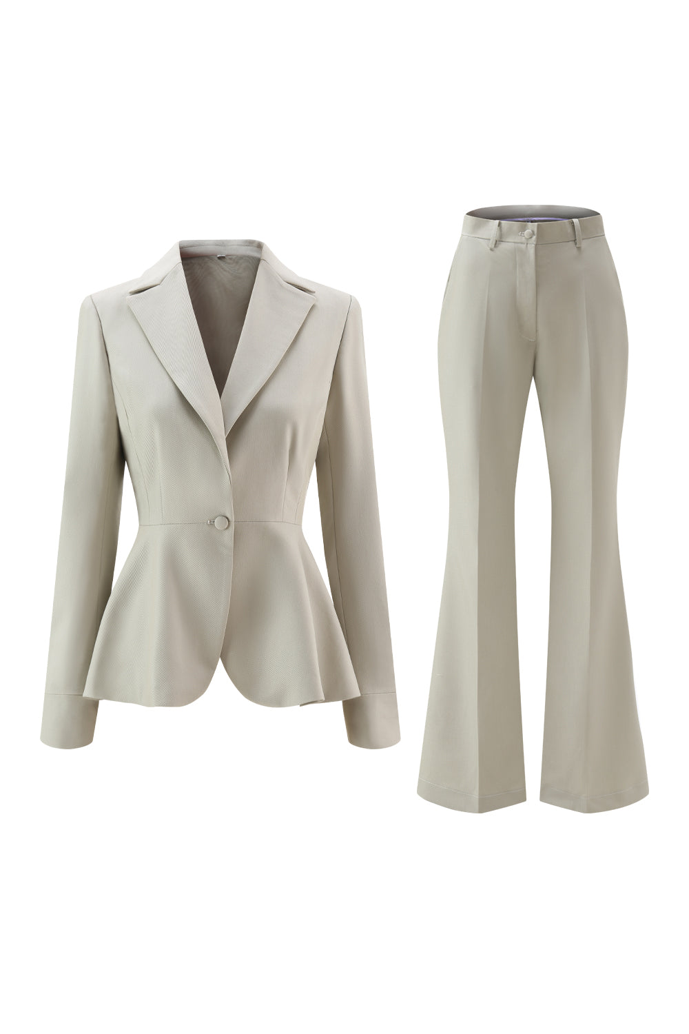 Grey Green Notched Lapel 2 Piece Women Prom Suits
