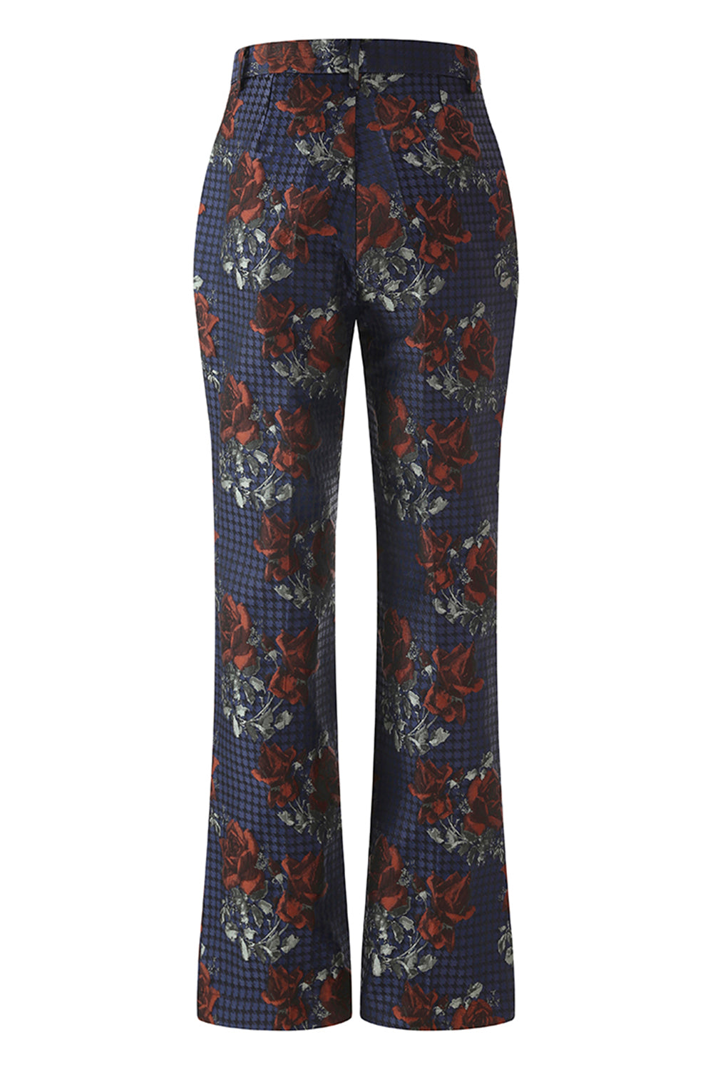 Blue Red Floral 2 Piece Peak Lapel Women Prom Suits
