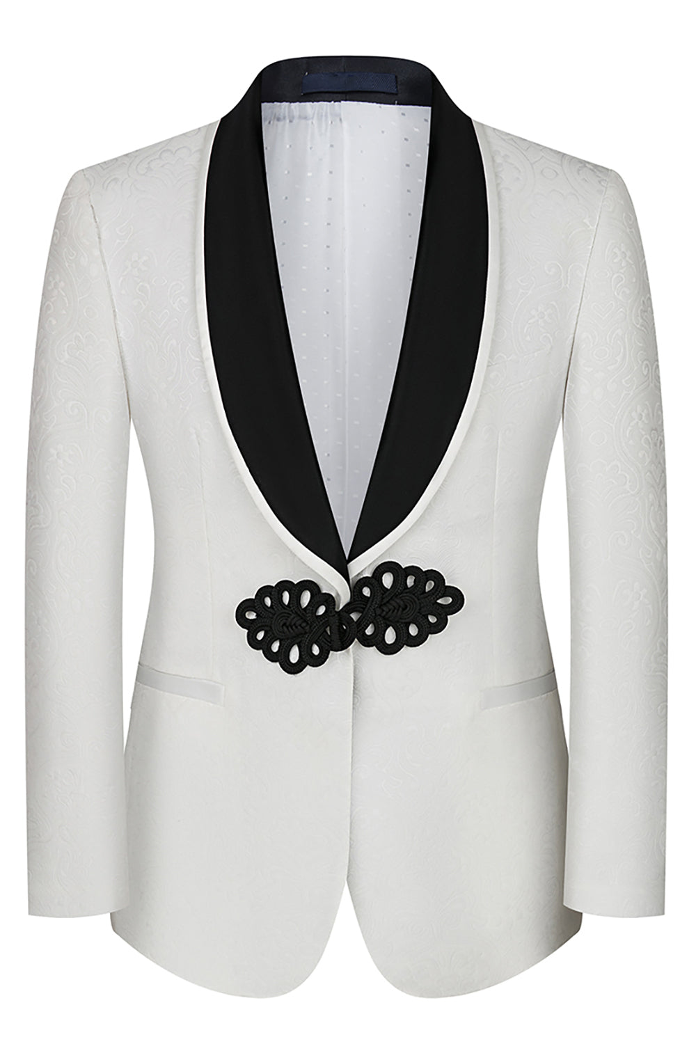 Jacquard Black Shawl Lapel 3 Pieces Prom Suits
