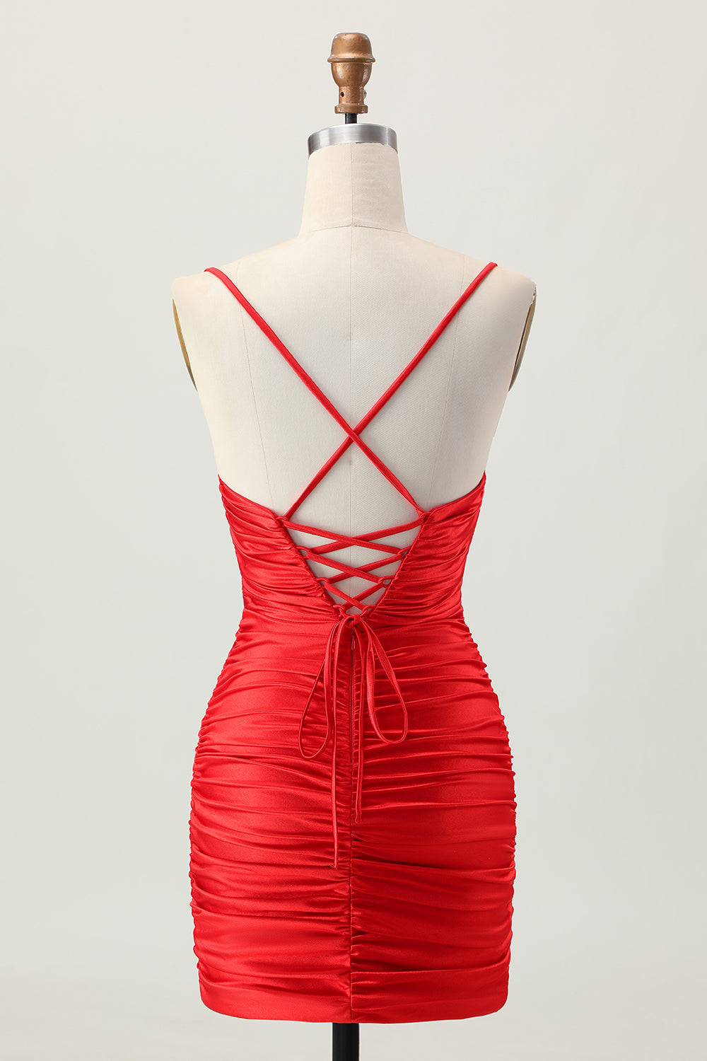 Sparkly Red Cut Out Tight Short Homecoming Dress with Rhinestone