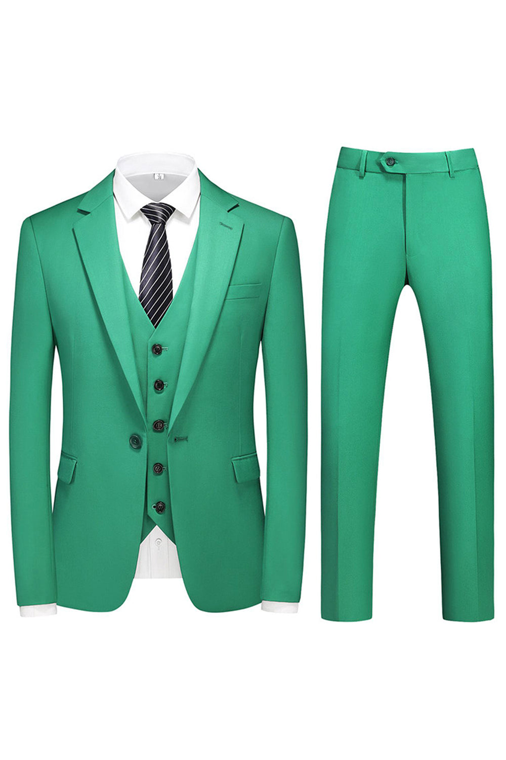 Men's Violet Single Breasted Notched Lapel 3 Pieces Prom Suits
