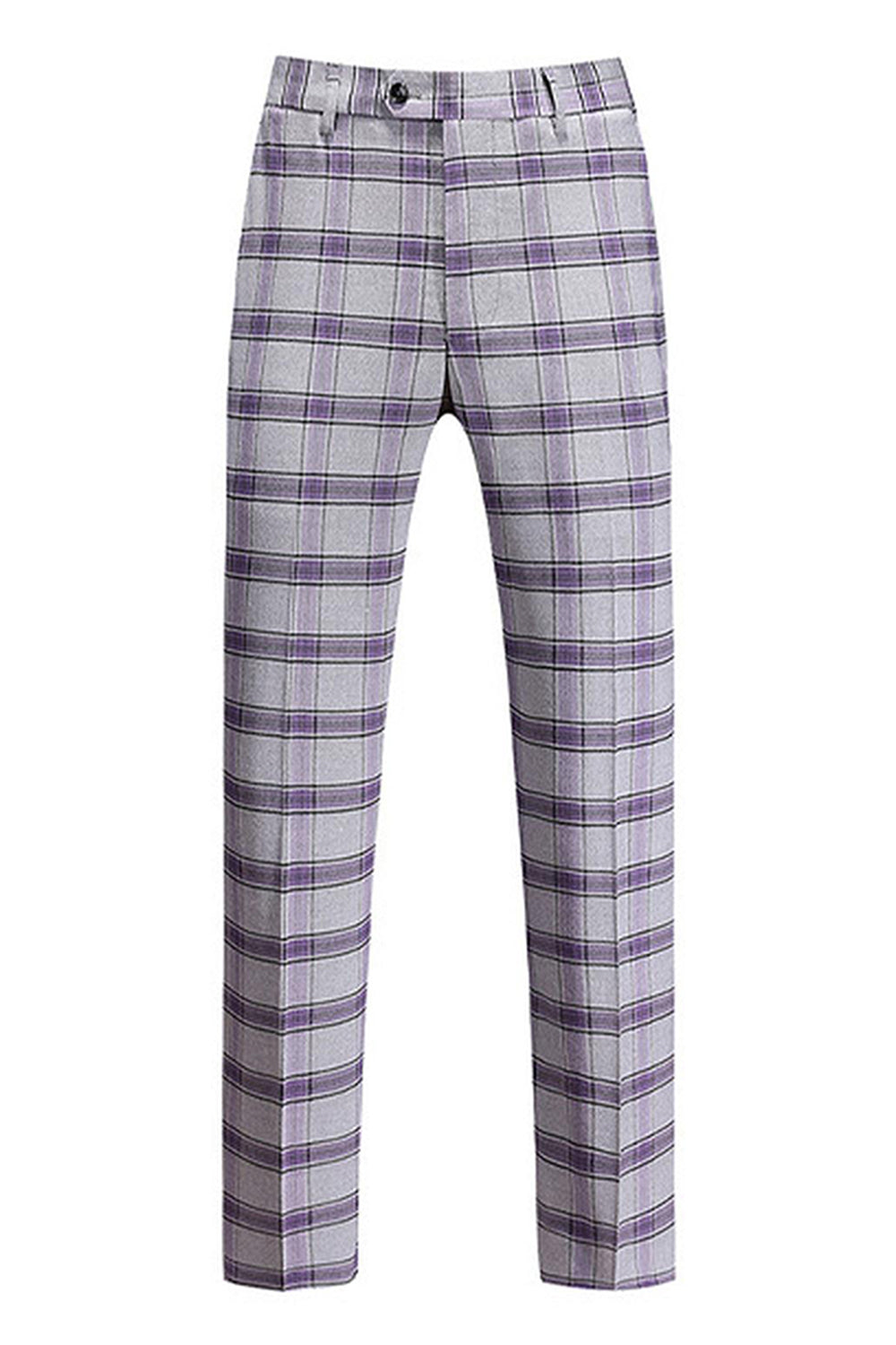 Grayish Purple Striped 3 Pieces Notched Lapel Men's Prom Suits