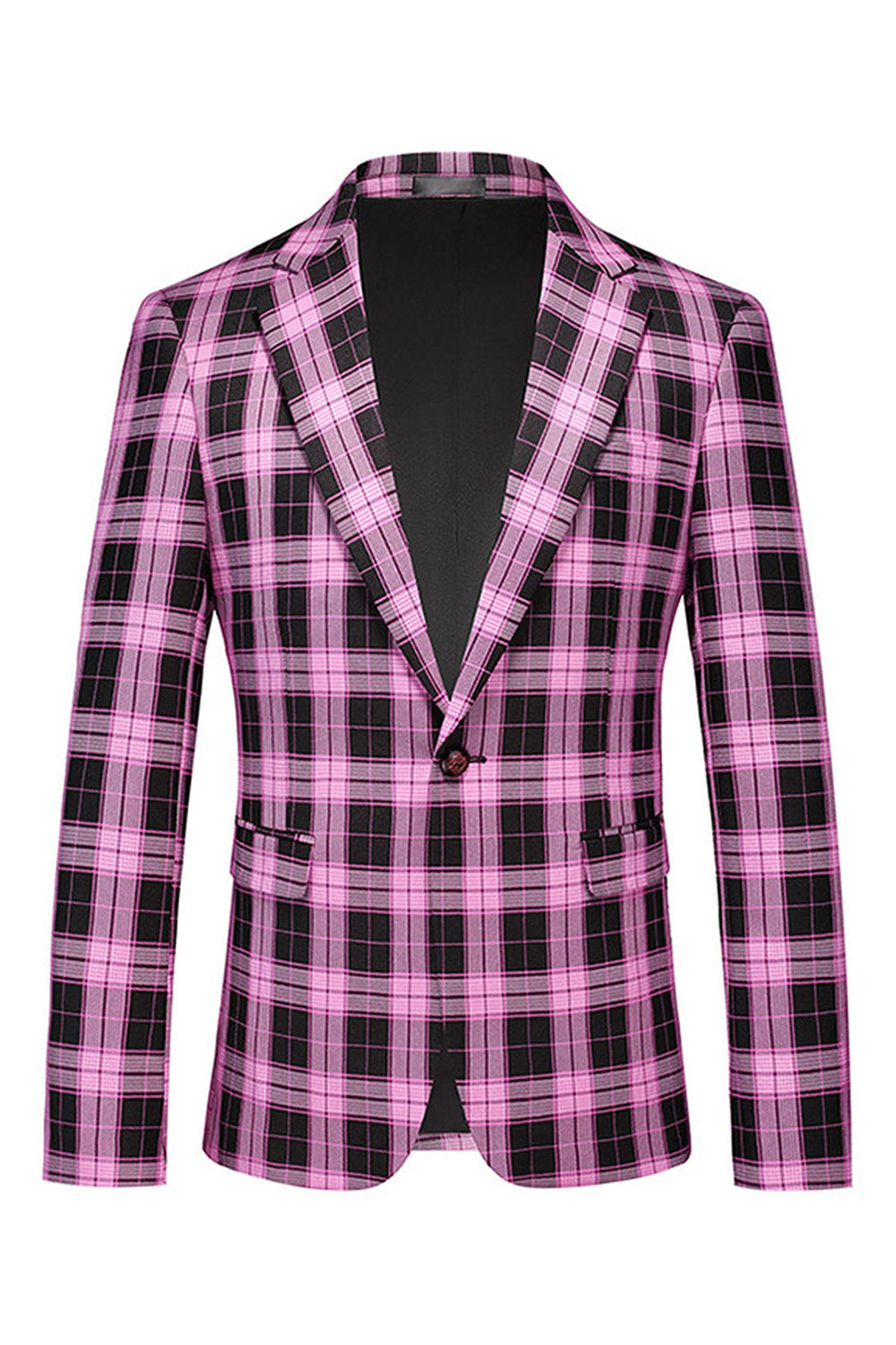 Red Vintage Notched Lapel Striped Prom Blazer