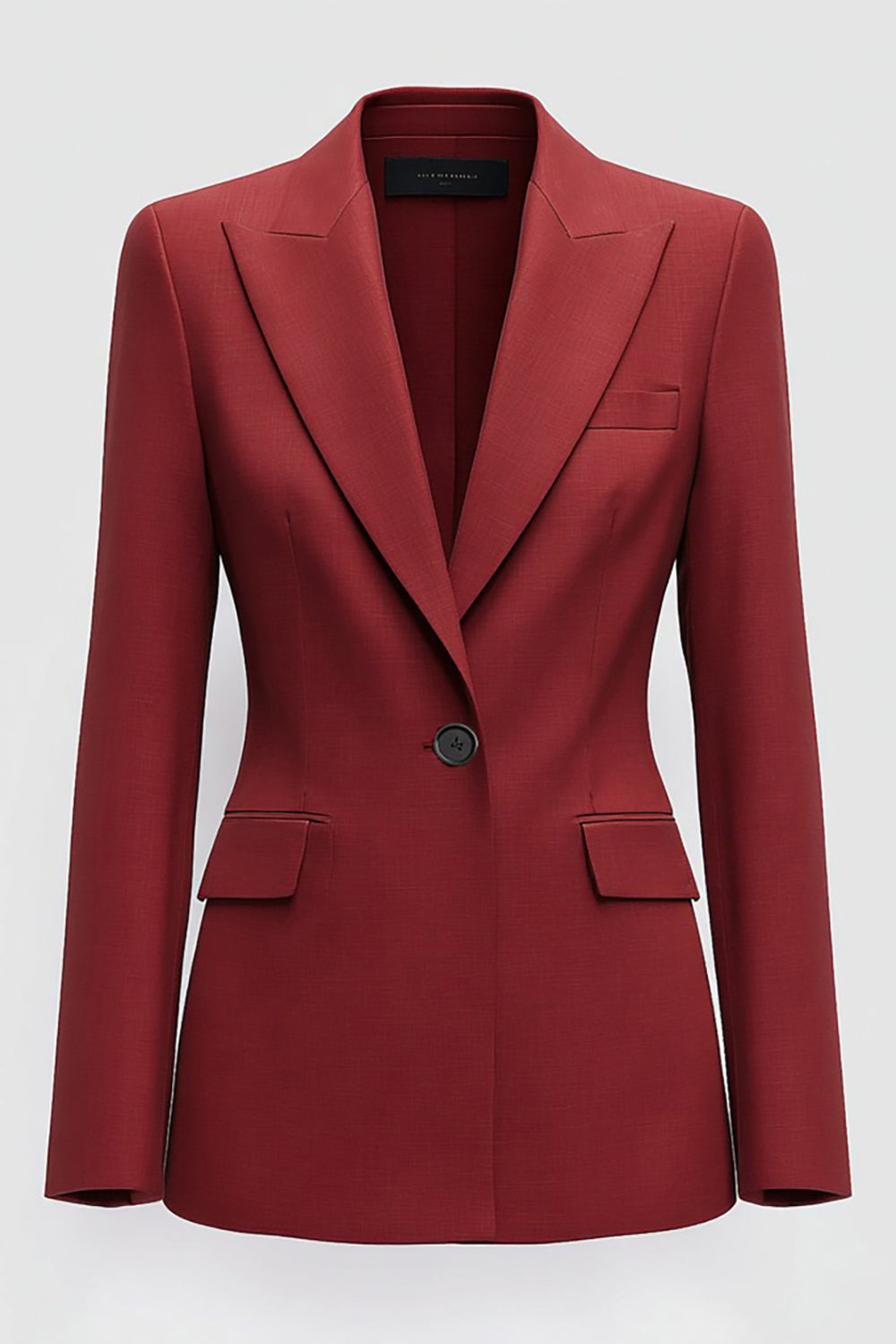 Dark Red Peak Lapel Slim Fitted Prom Blazer