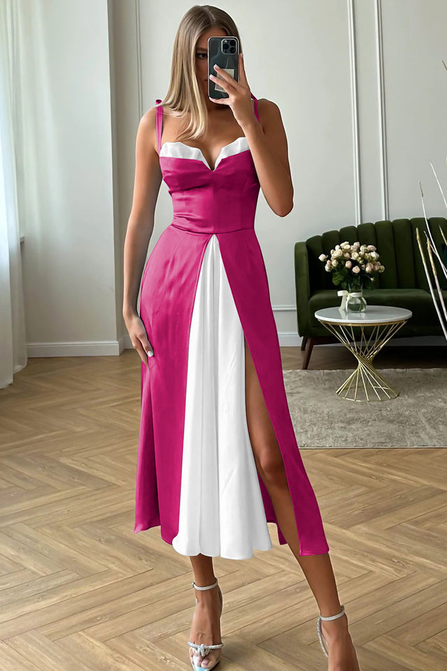 Satin Strapless Sweetheart High Split Maxi Dress 26
