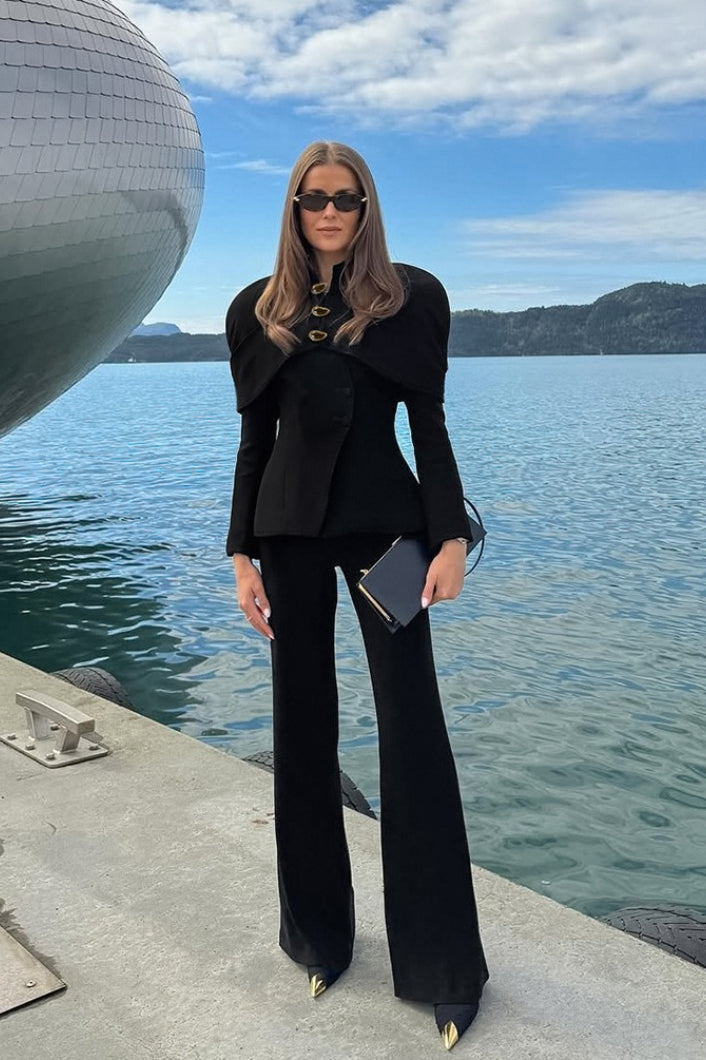 Black Waist Defined Blazer
