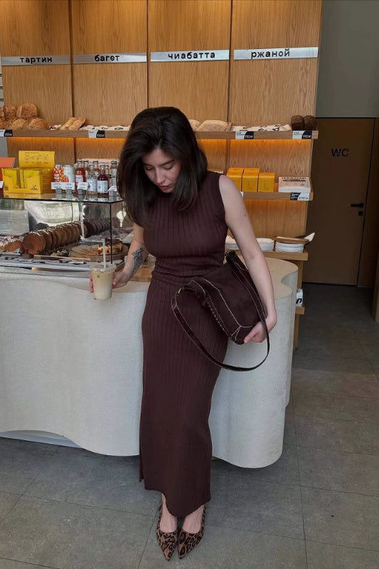 Solid Tank Split Maxi Dress