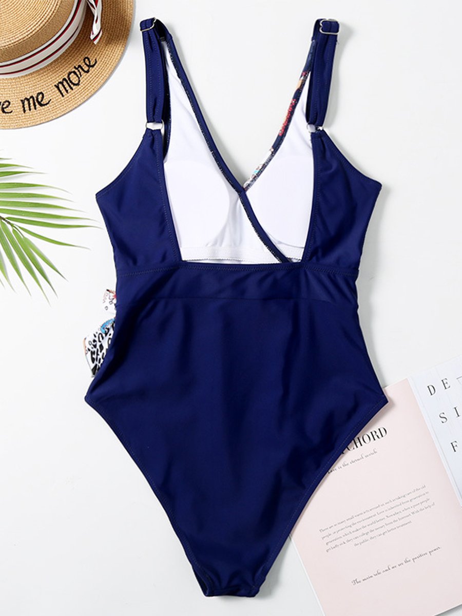 Floral Print One-piece Swimsuit - Fashionpara