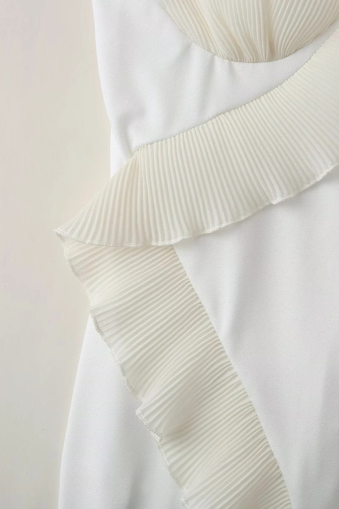 Pleated Bustier Ruffle Trim Bodycon Maxi Dress 5