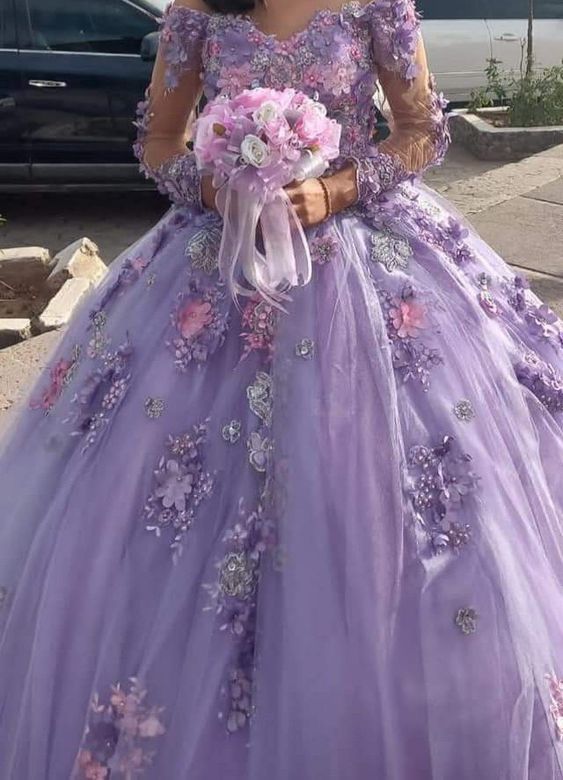 Purple Princess Ball Gown Quinceańera Dress Sweet 16 Dress - Fashionpara