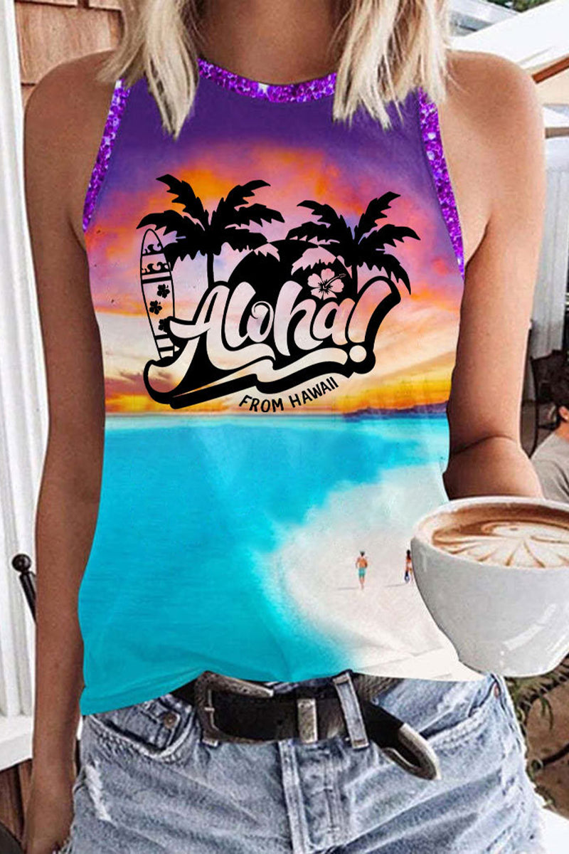 Coconut Aloha Casual Tank Top Fashionpara