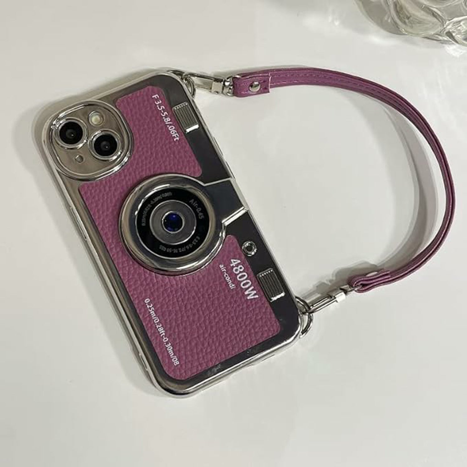 Cute 3D Vintage Camera Phone Case with Hand Strap Unique Cool Silicone TPU Case Shockproof Protective Case Girls for iPhone 11 12 13 14 15