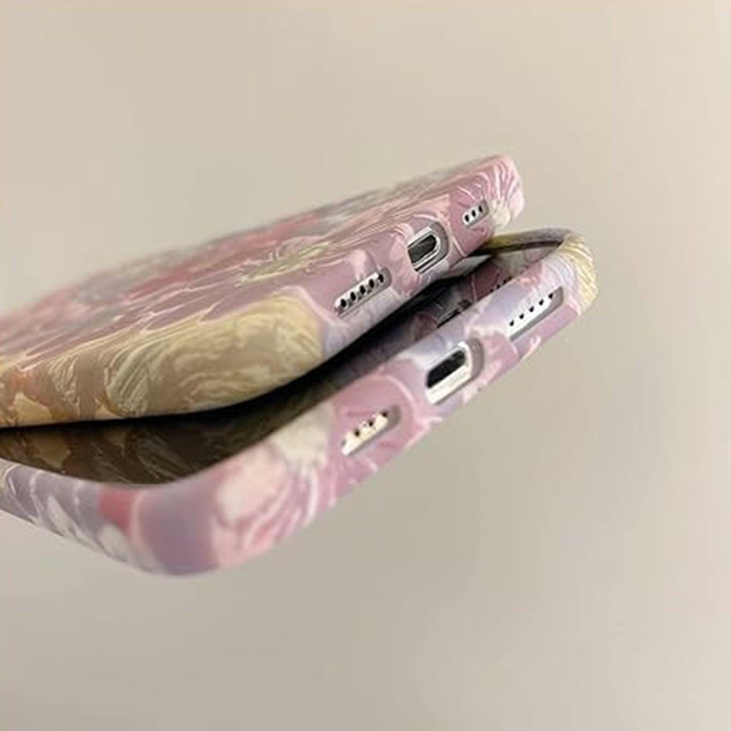 Personality Floral Printed Drop-Proof Apple Phone Liquid Silicone Cover Cases