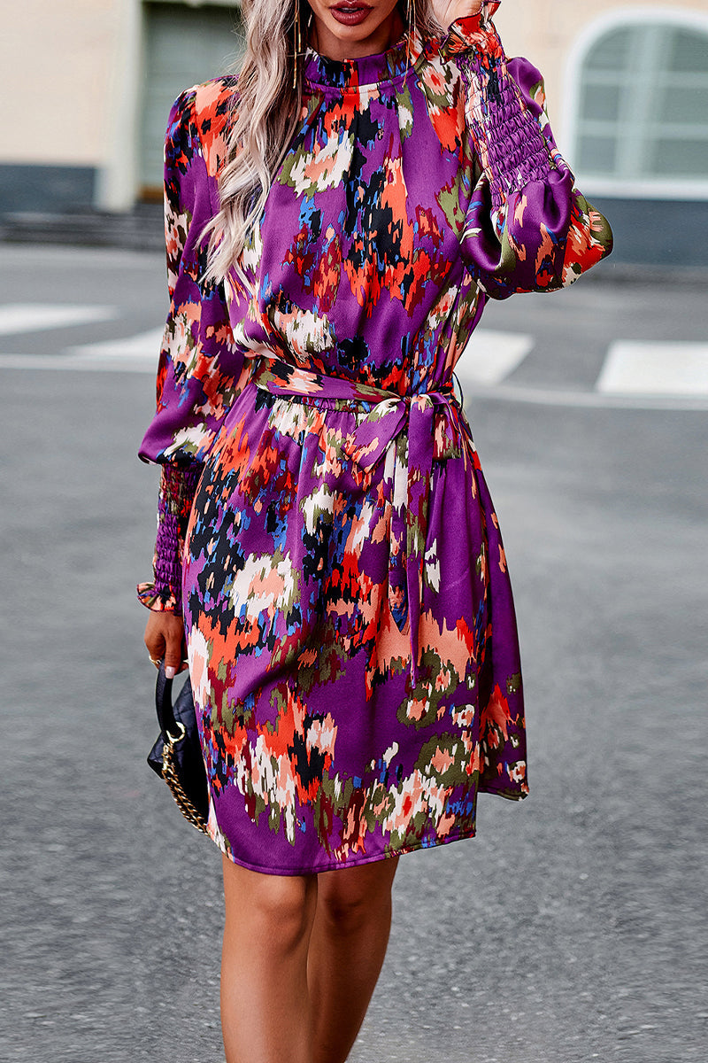 Leg of Lamb Sleeve Half Turtleneck Dress