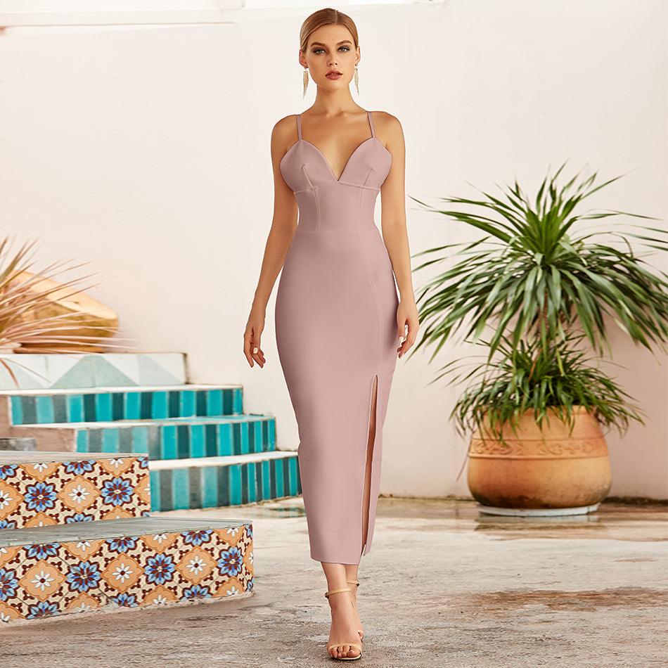Single Split Bodycon Bandage Dress - Fashionpara