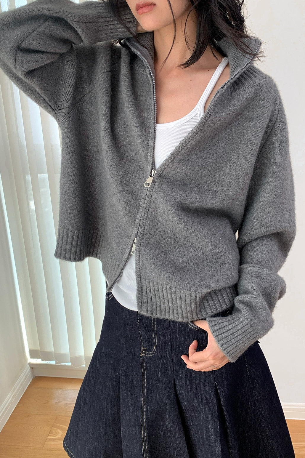 Soft Knit Zipper Cardigan 12