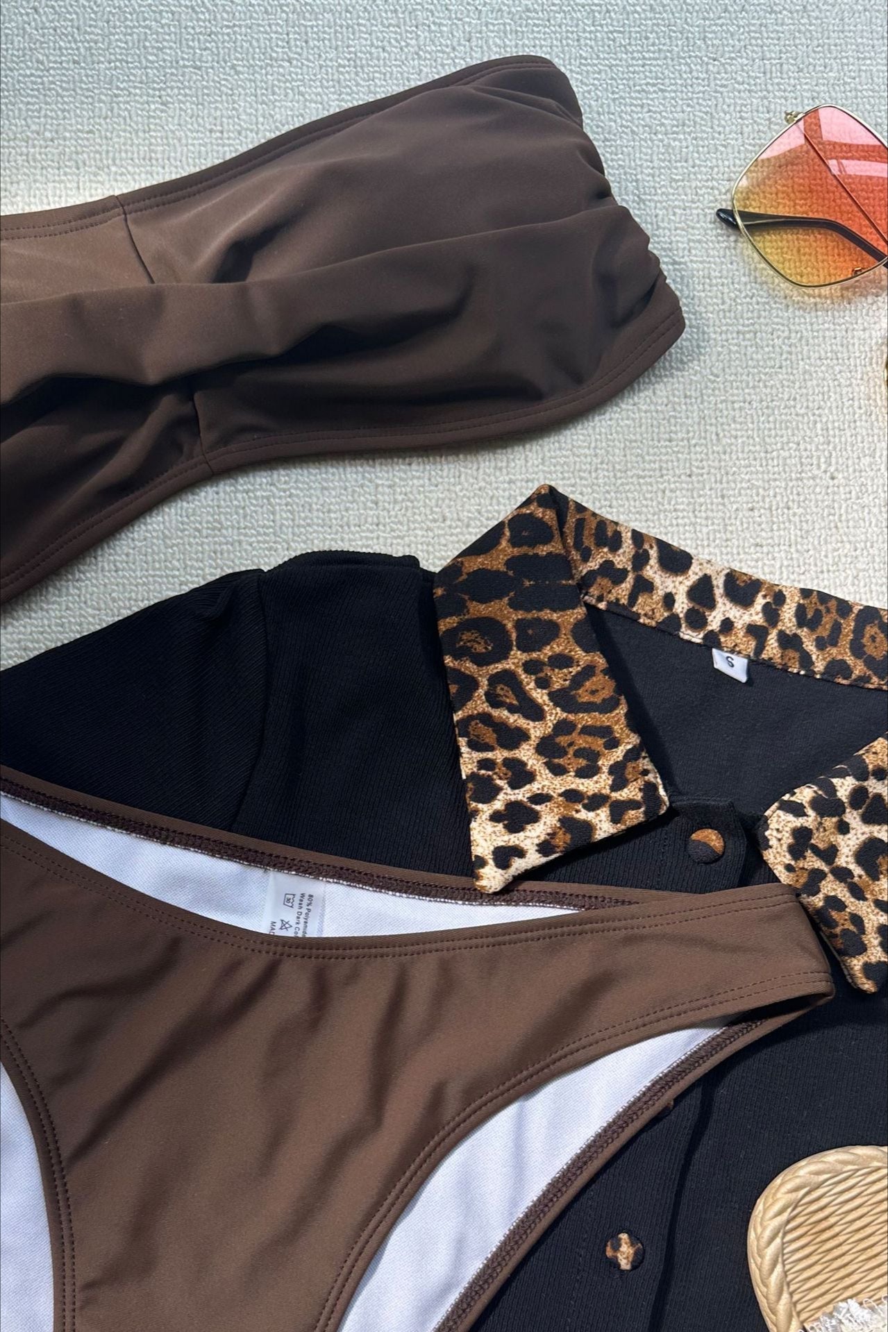 Solid High Waist Bikini Set