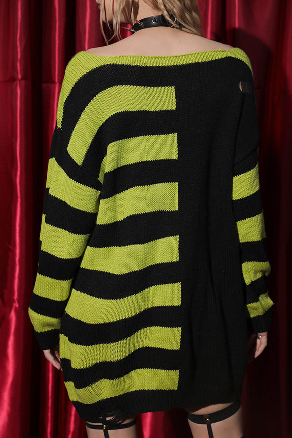 Chic Halloween Stripe Sweater for Cozy Seasonal Style