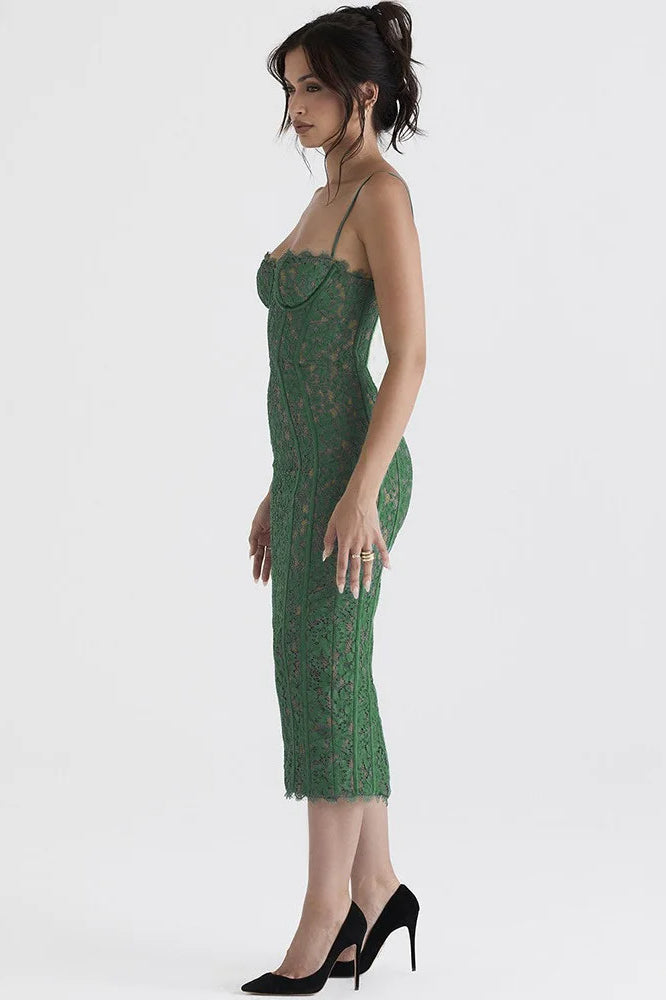Floral Lace Corset Bustier Dress 4