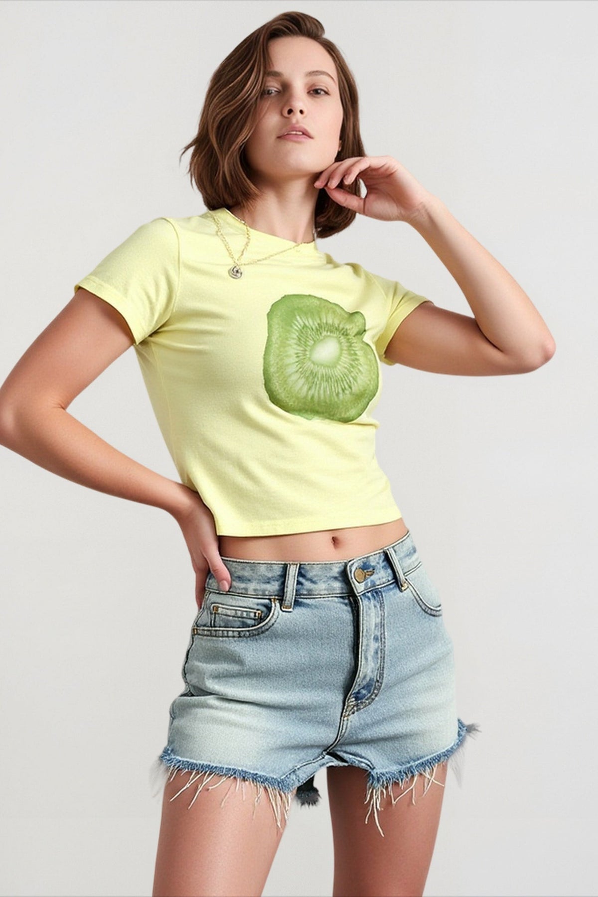 Fruit Print Cropped Top