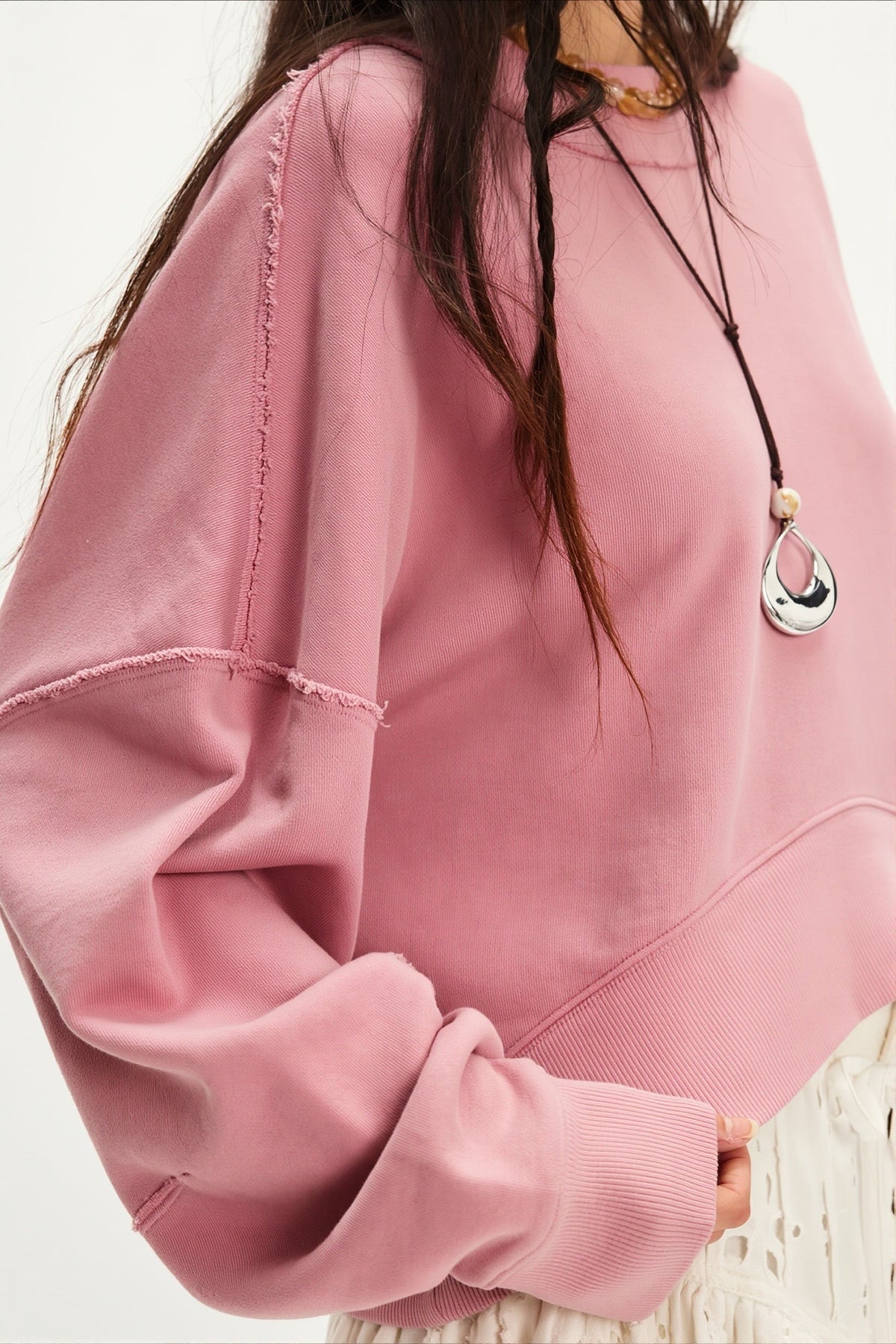 Solid Cropped Crewneck Sweatshirt 5