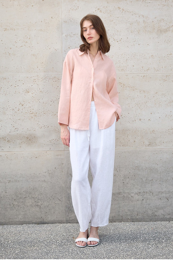 Sophisticated Relaxed Linen Blouse