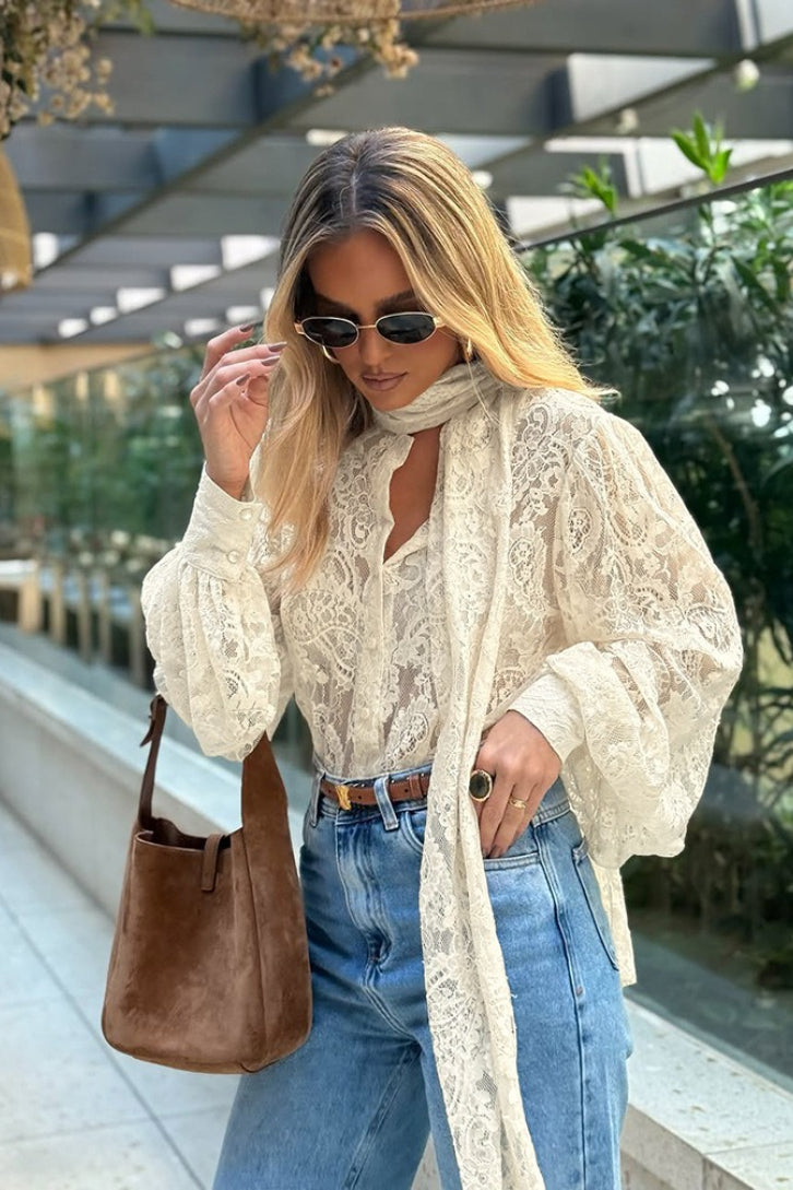 Romantic Sheer Lace Blouse