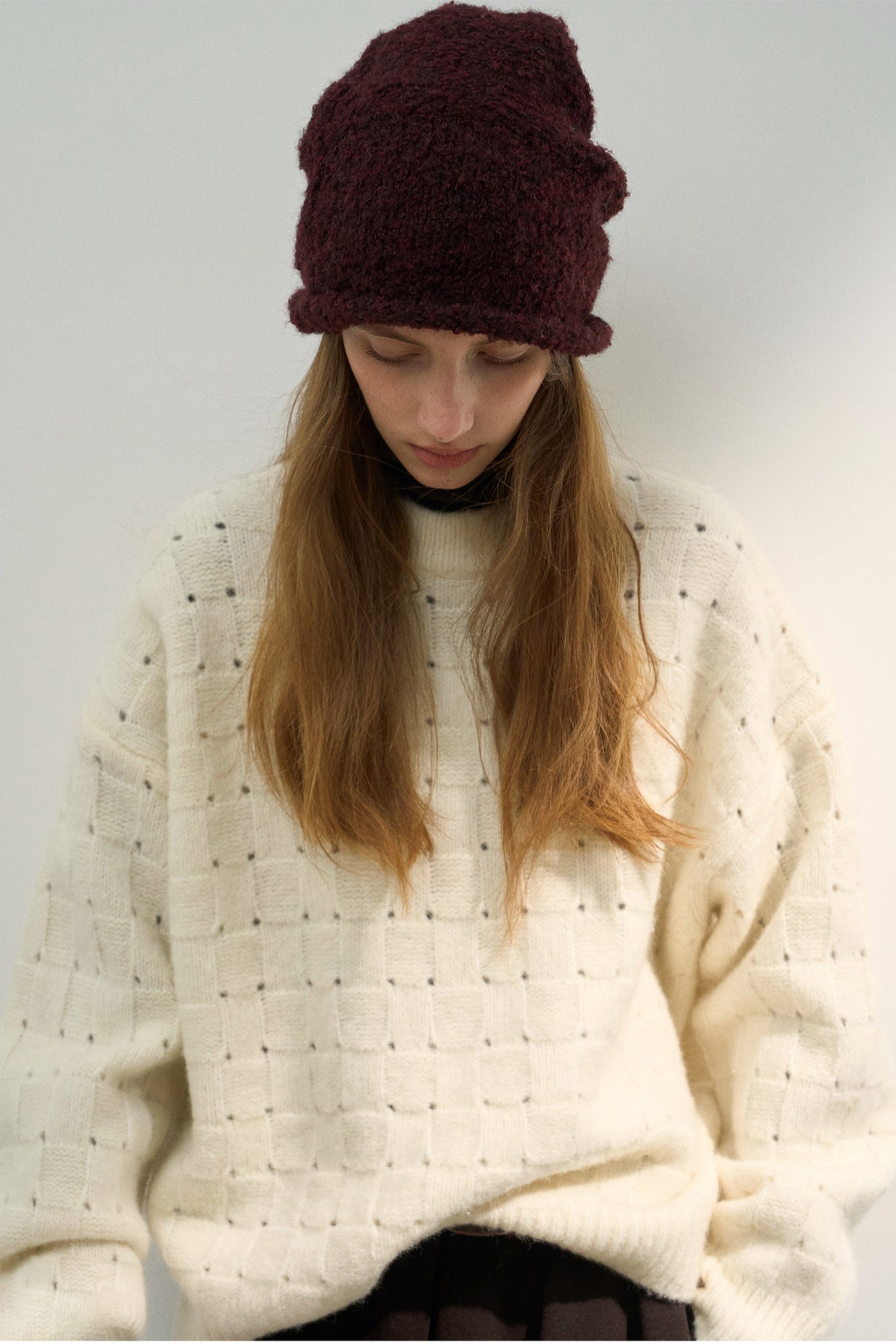 PrincessAce Loose Fit Wool Blend Knit Sweater for Comfort