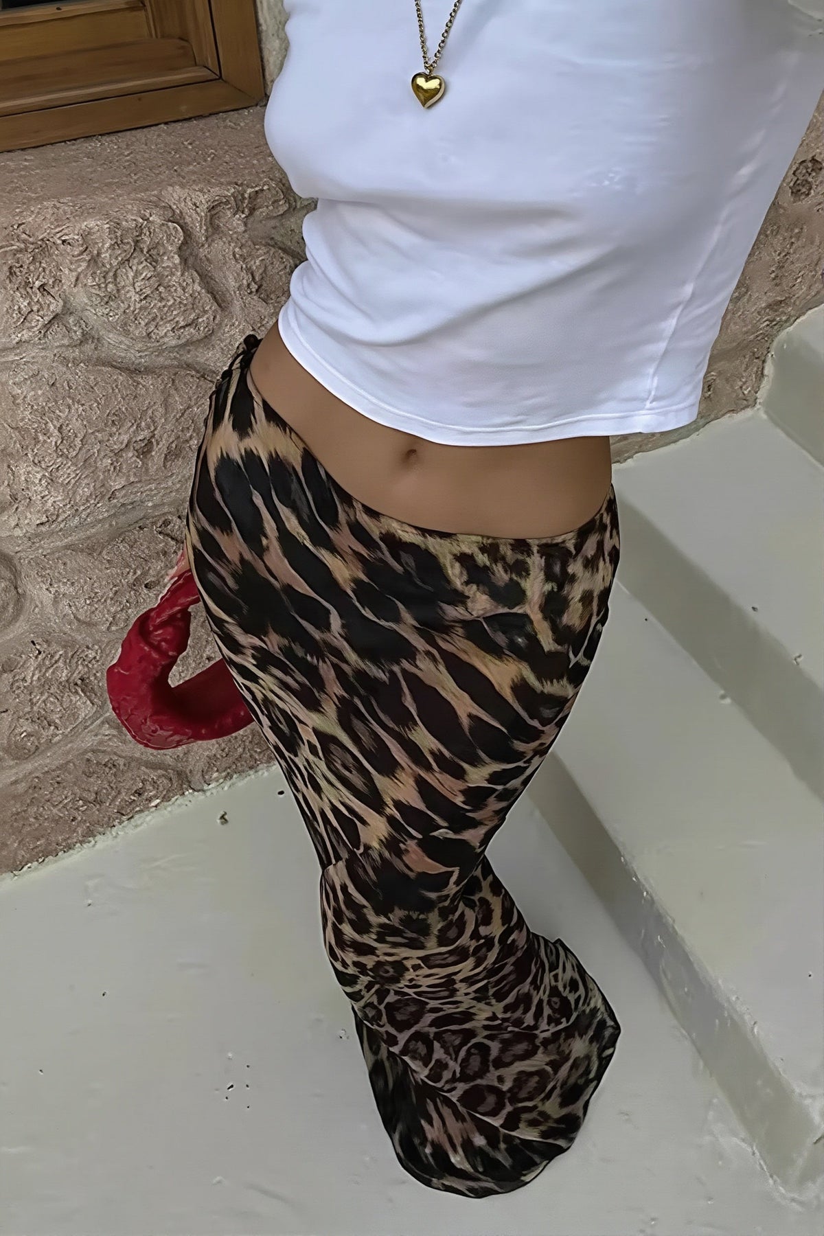 Leopard Print Bodycon Maxi Skirt