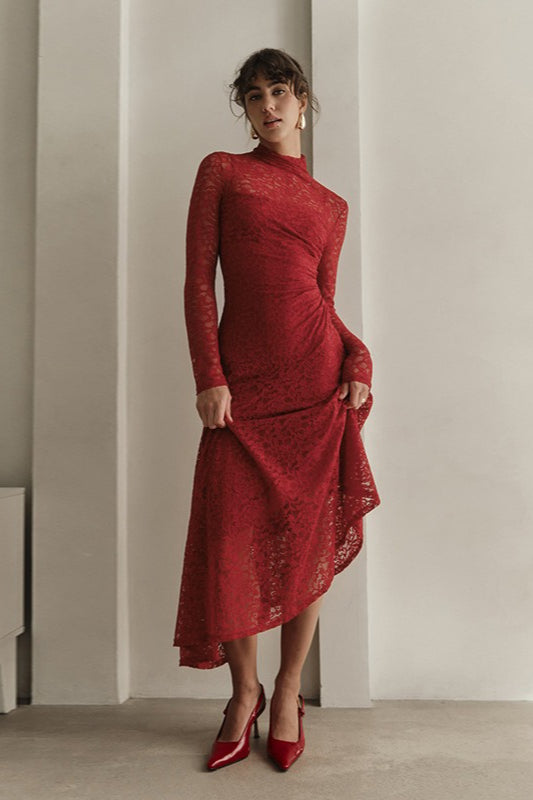 Lace Long Sleeve Maxi Dress