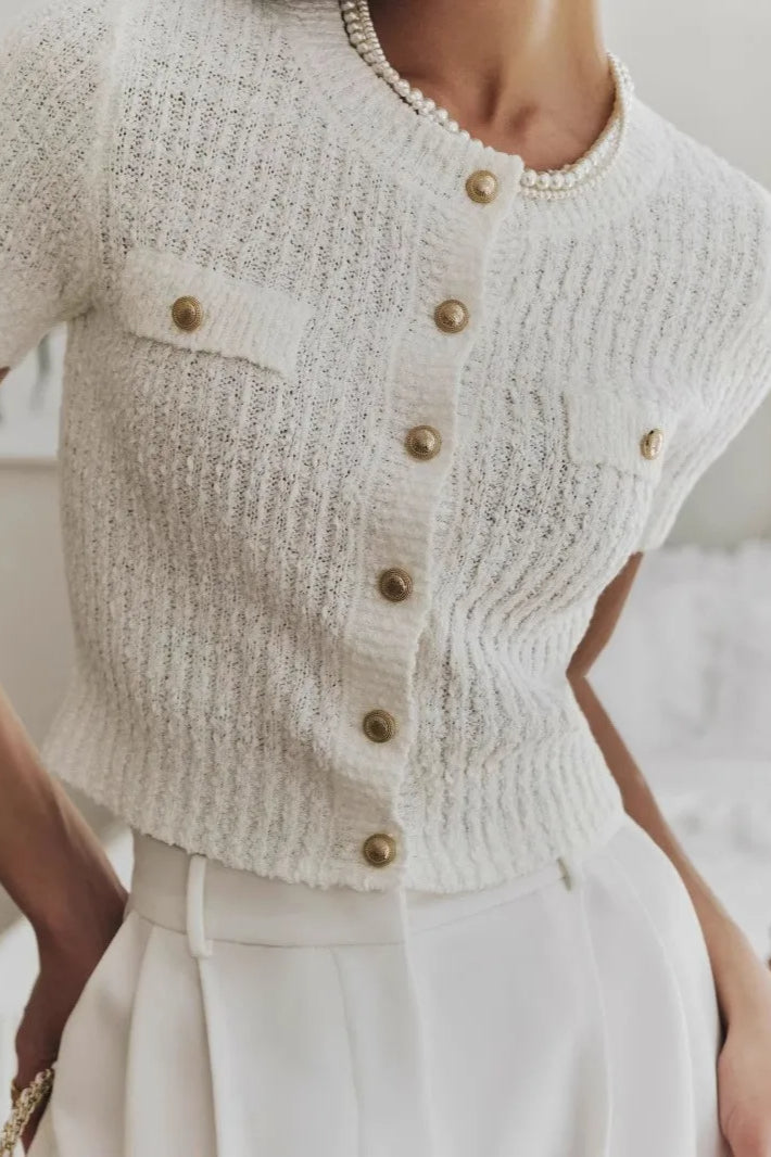 Single-Breasted Knitted Office Cardigan