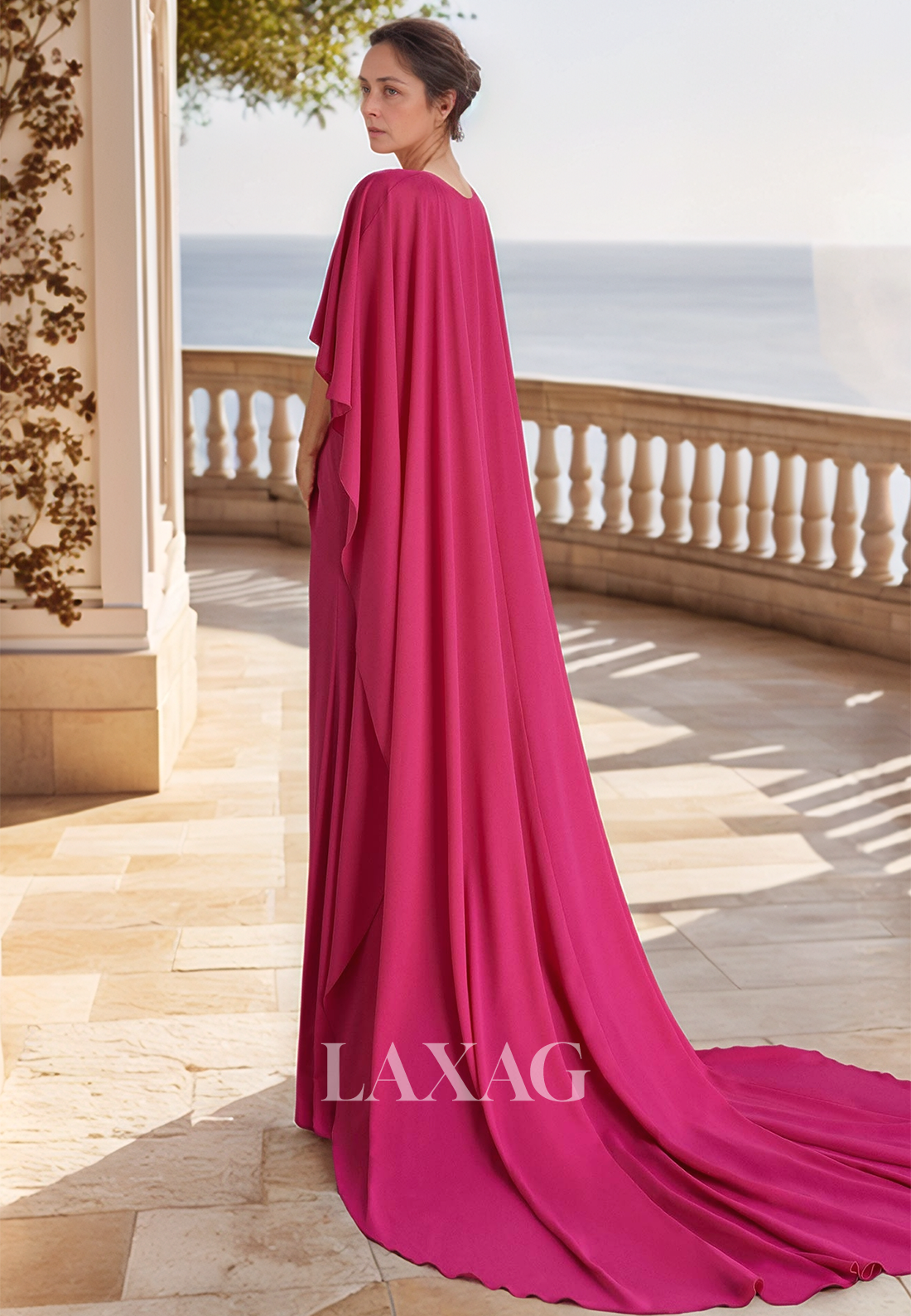 Scoop-Neck Sleeveless Cocktail Gowns Beaded Pleated Fitted Mother of the Bride Gowns with Overskirt