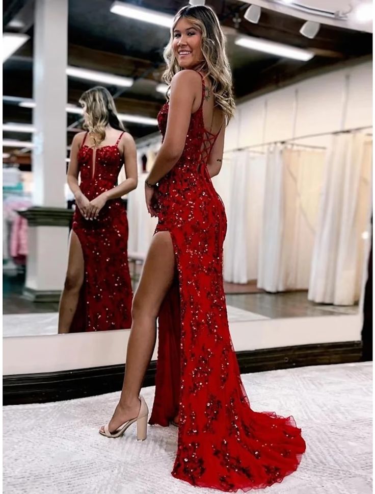 Mermaid /Trumpet Evening Gown Open Back Prom Dress Party Dresses