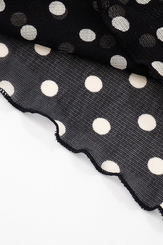 Polka Dot Sleeveless Top Two Pieces Set - Fashionpara