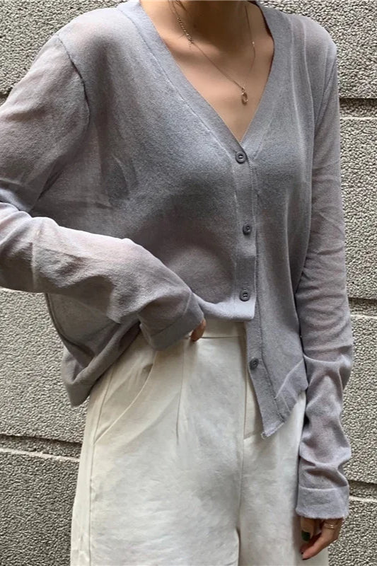 V-Neck Lightweight Knit Cardigan 5