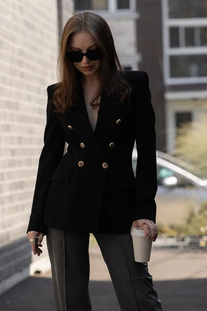 Double-Breasted Commuter Blazer