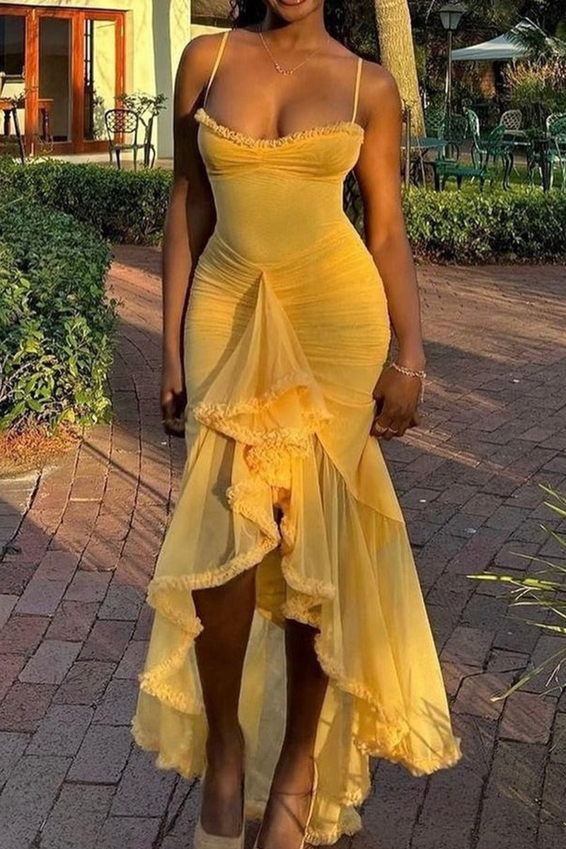 Spaghetti Strap Long Party Dress