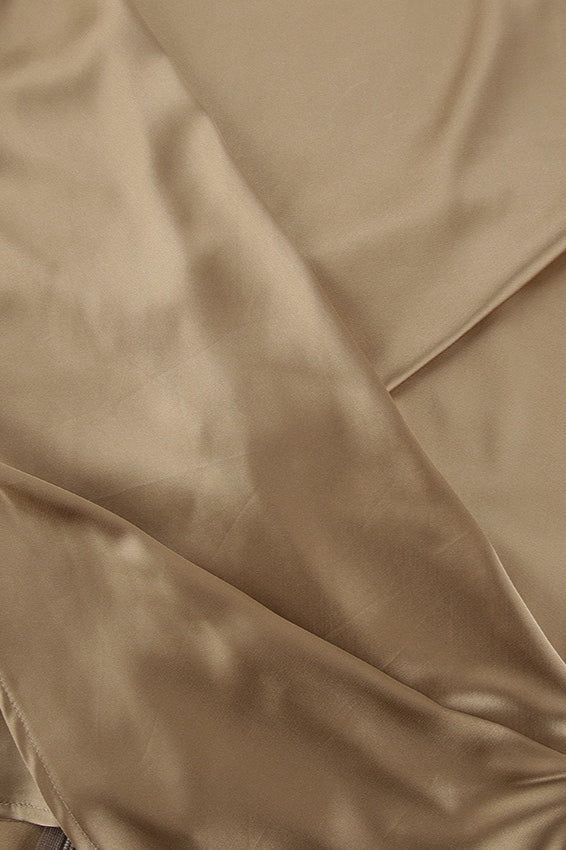 Satin Crew Neck Pullover Blouse