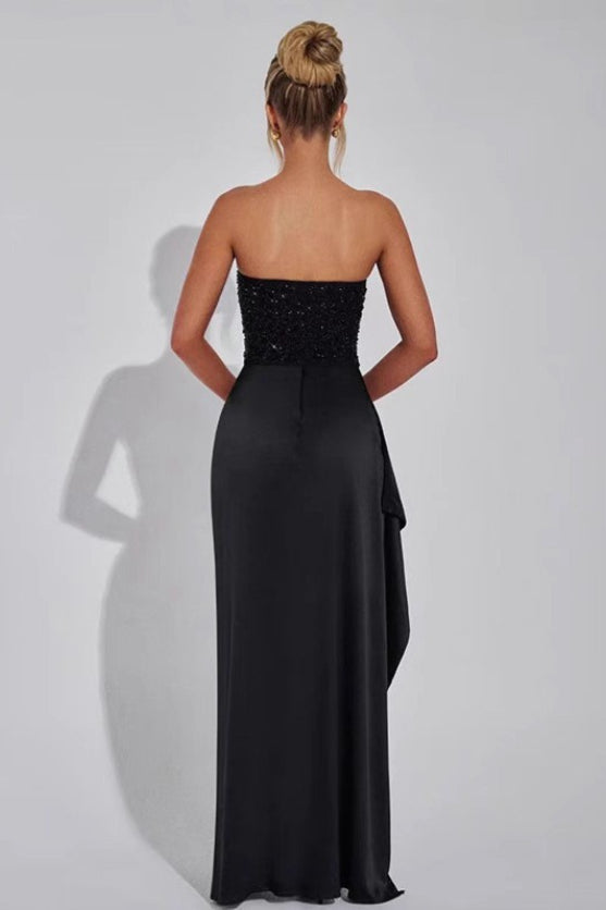 Beaded Strapless Bustier High Split Mermaid Gown 10