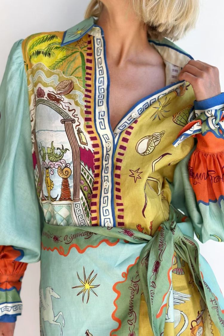 Casual Linen Shirt Collar Cardigan Two-Piece Set - Fashionpara