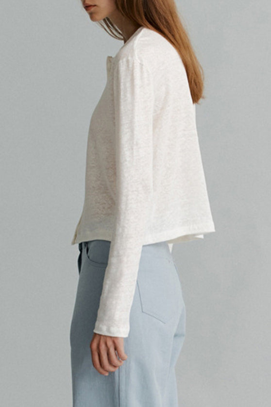 Solid Color Buttoned Knit Cardigan 4