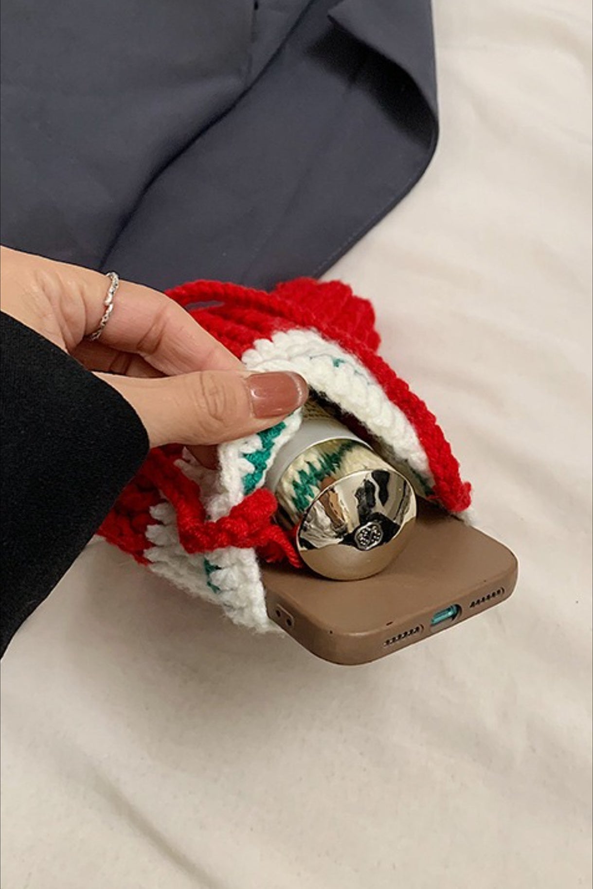 Crocheted Tree Reindeer Cute Crossbody Bag