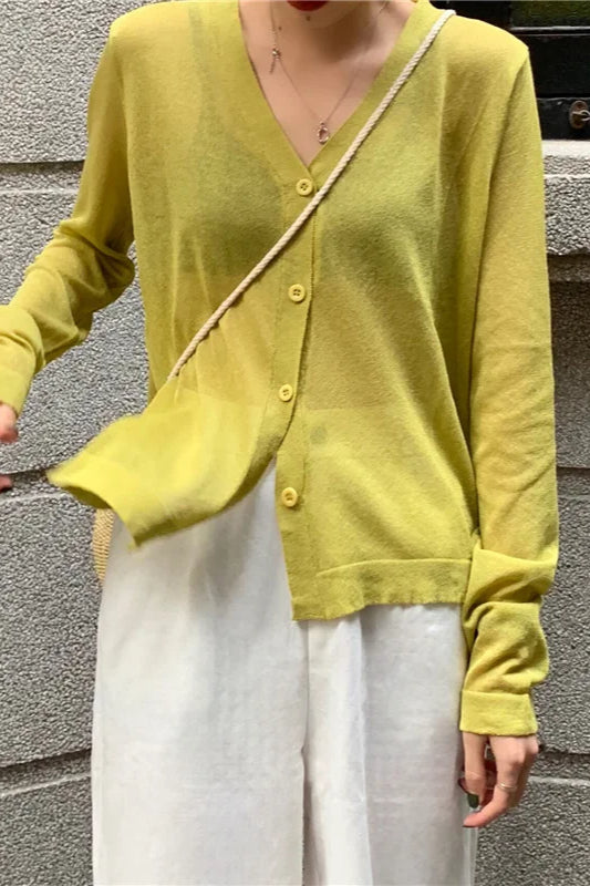 V-Neck Lightweight Knit Cardigan 19