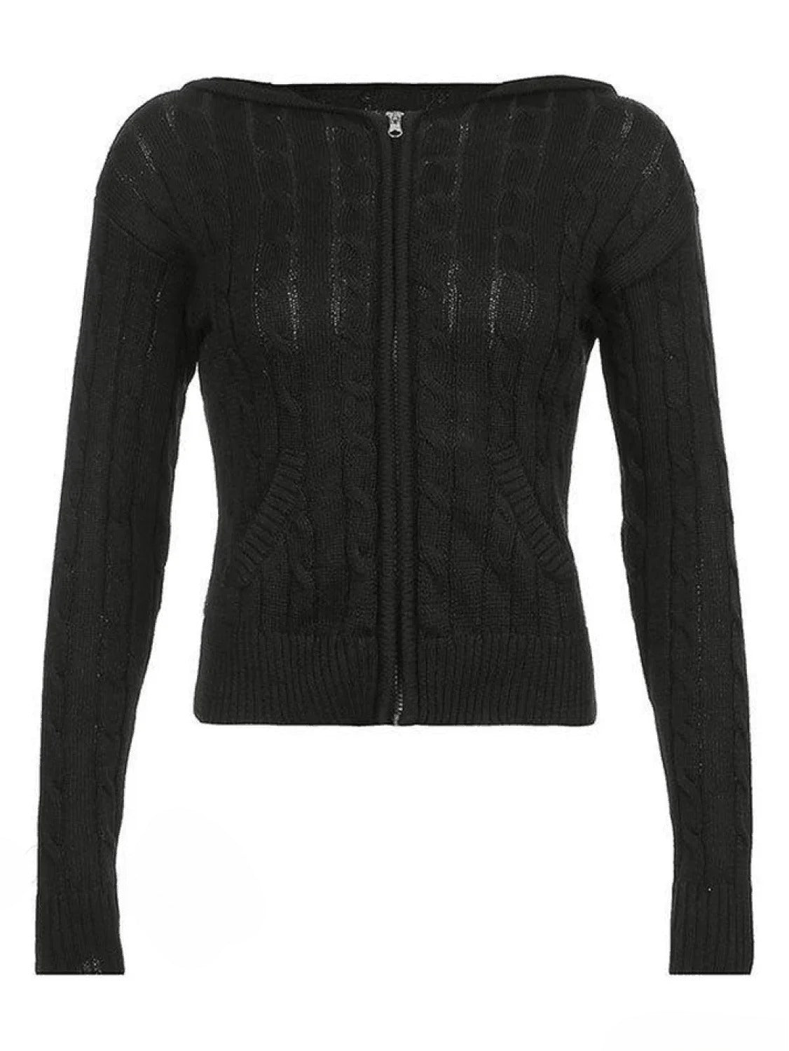 Hooded Button Front Knit Cardigan 6