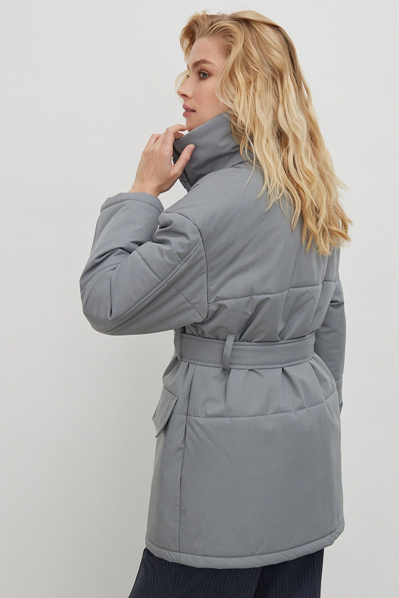 Asymmetrical Belted Cotton Coat - Fashionpara